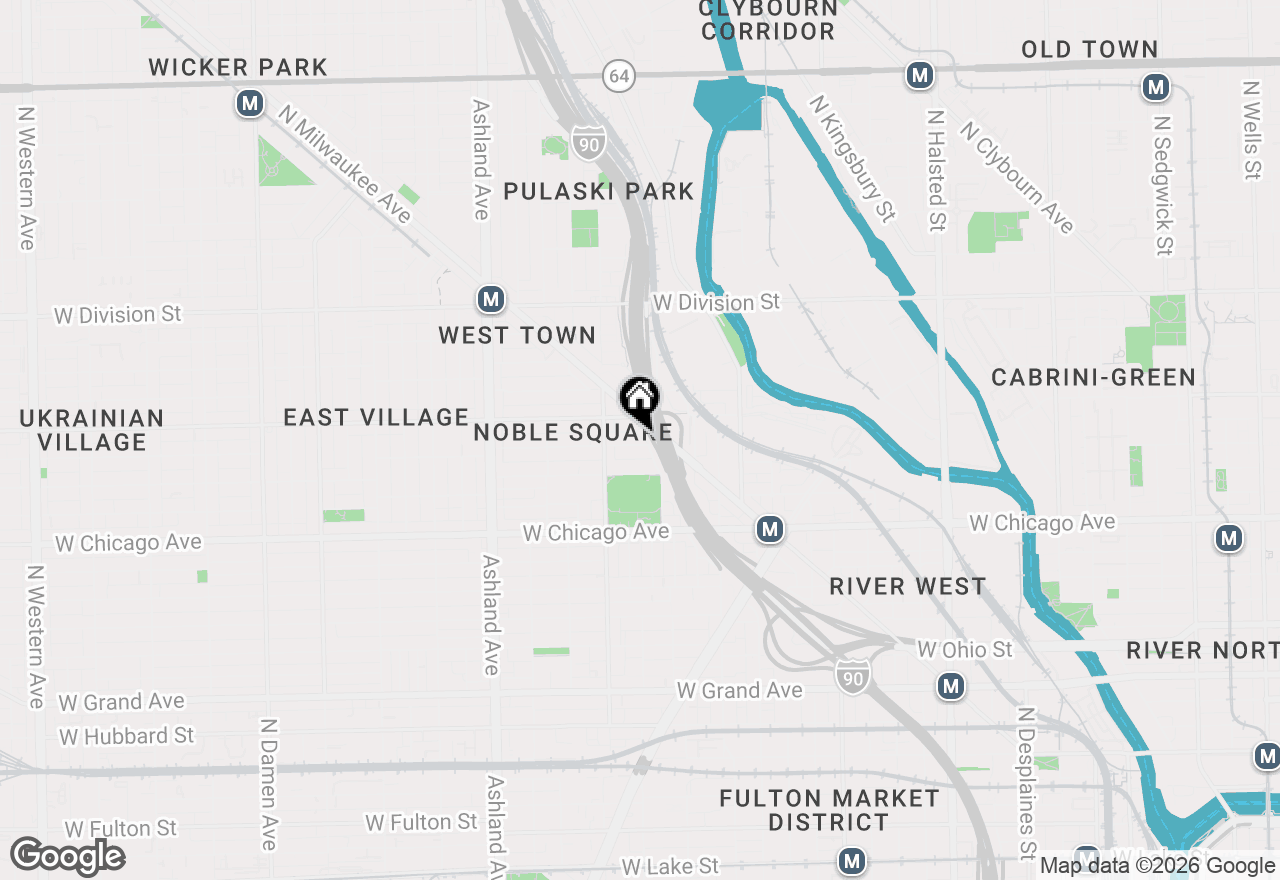 Map of 1334 W Walton Street #1W, Chicago, IL 60642