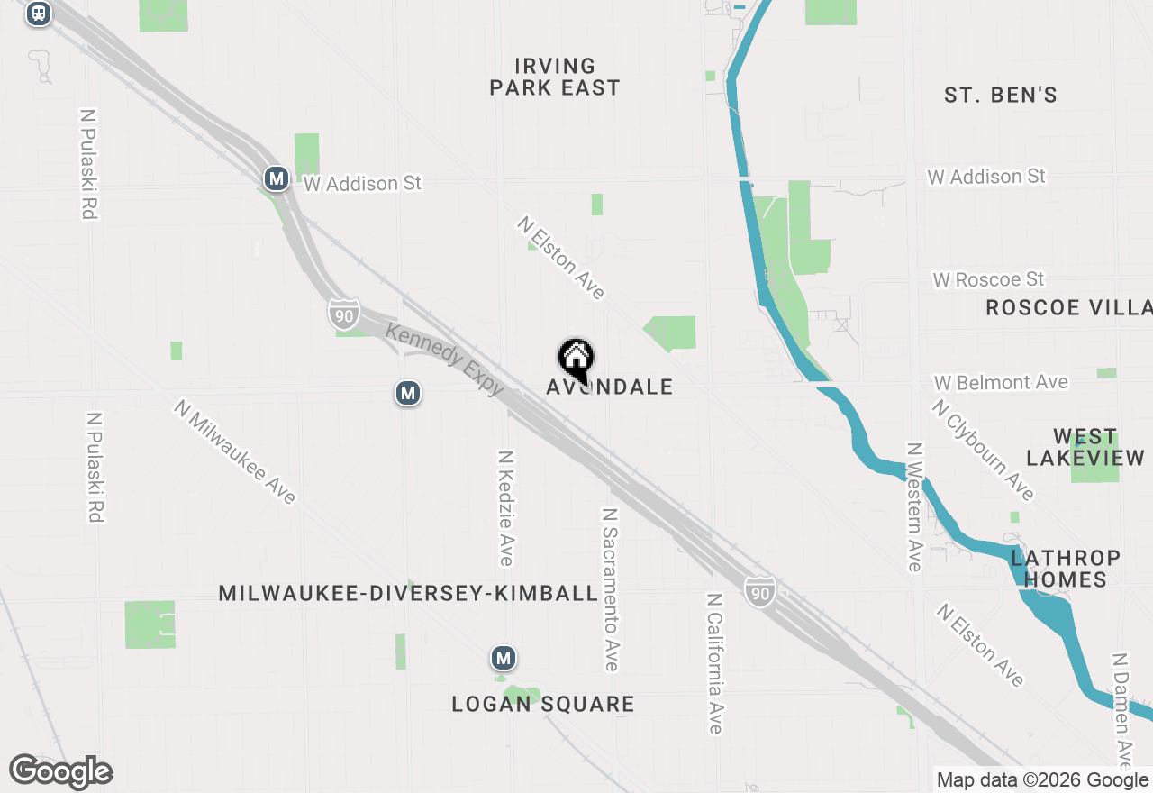 Map of 3035 W Belmont Avenue #2E, Chicago, IL 60618