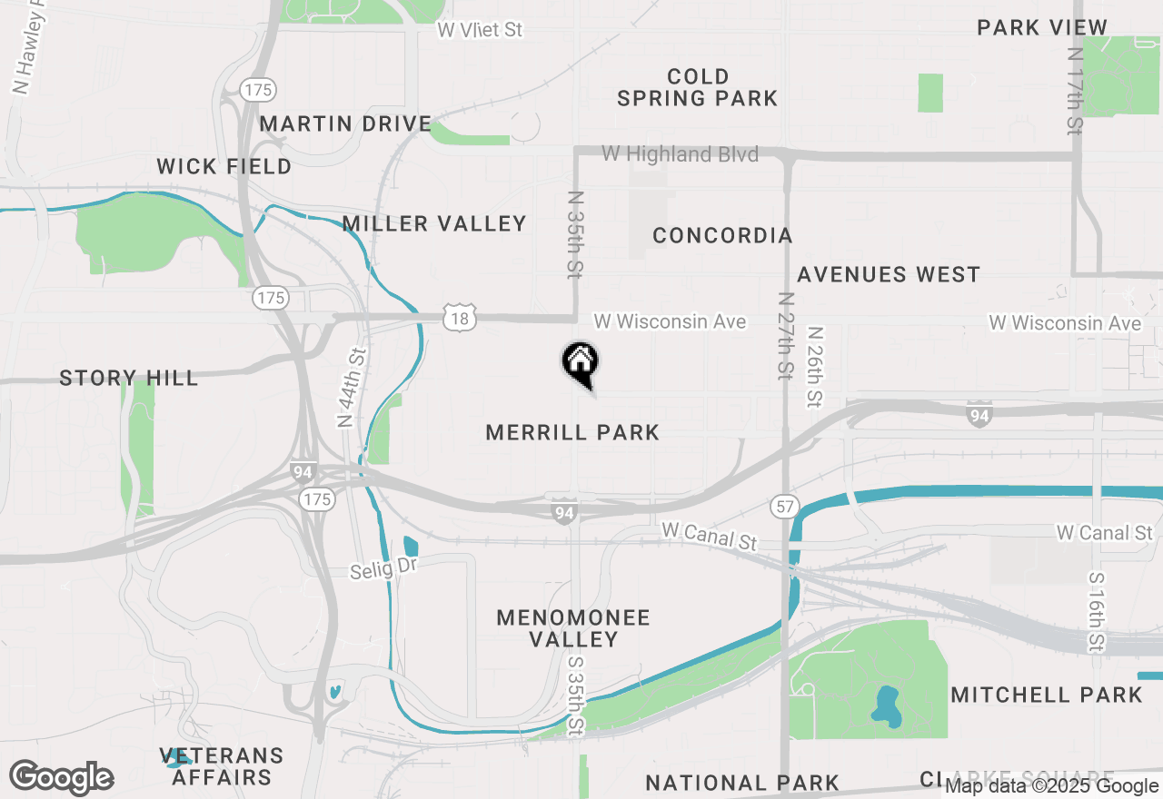 Map of 3435 W Clybourn St, Milwaukee, WI 53208