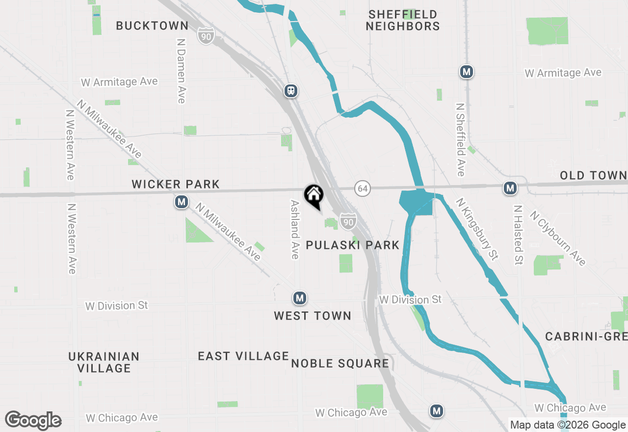Map of 1501 N Bosworth Avenue #3C, Chicago, IL 60642