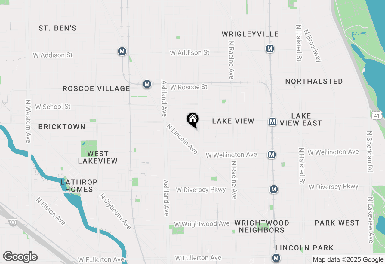 Map of 1421 W Fletcher Street #2F, Chicago, IL 60657