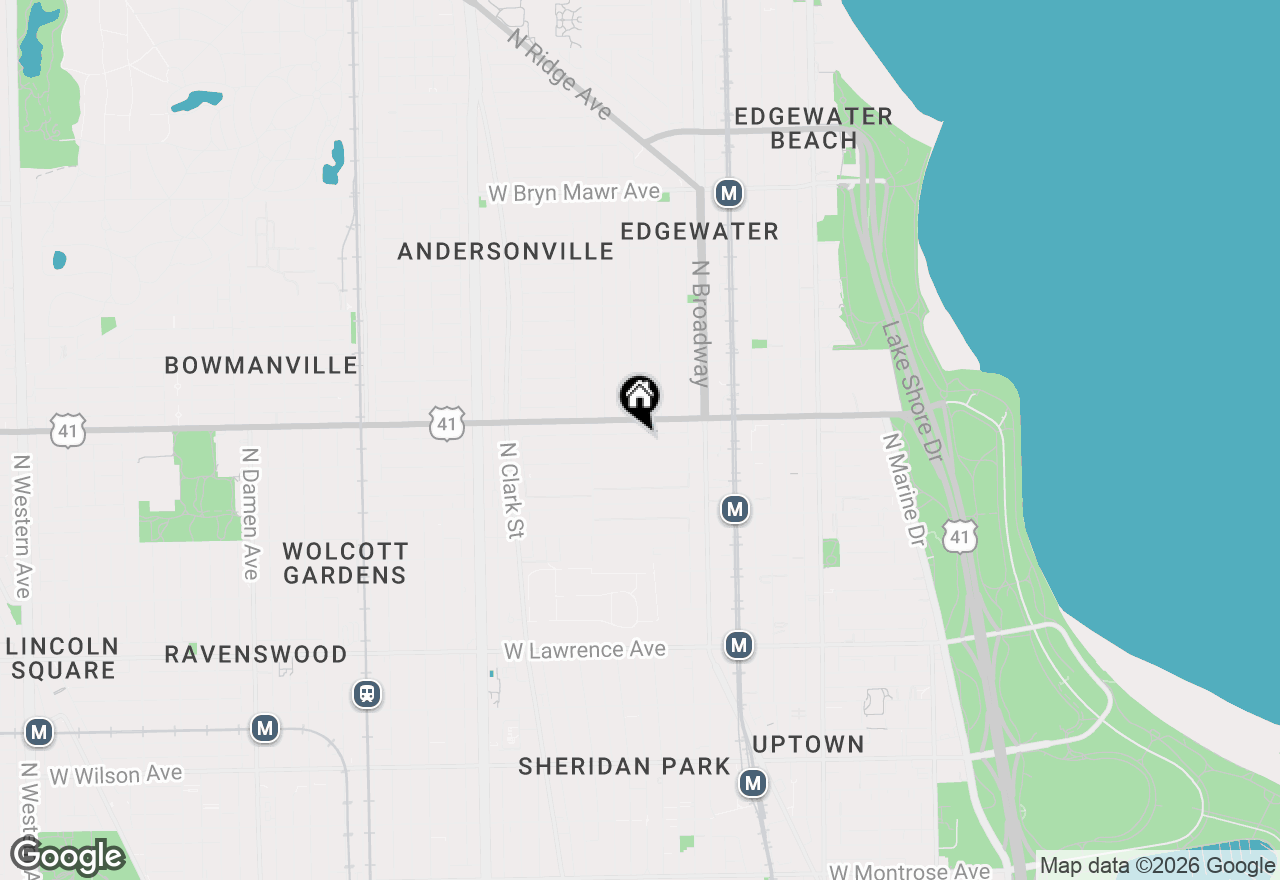 Map of 1304 W Winona Street #1N, Chicago, IL 60640