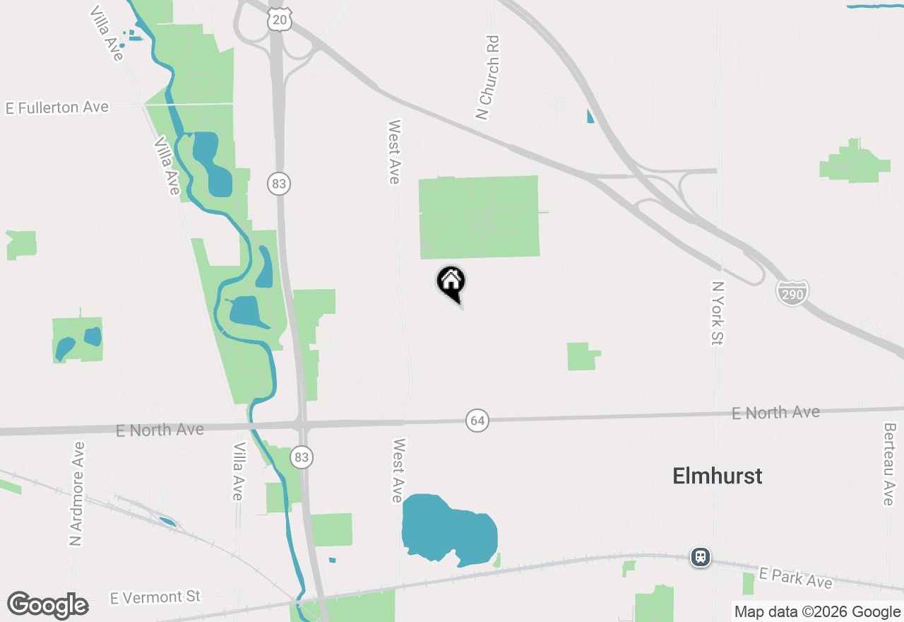 Map of 432 N Ridgeland Avenue, Elmhurst, IL 60126