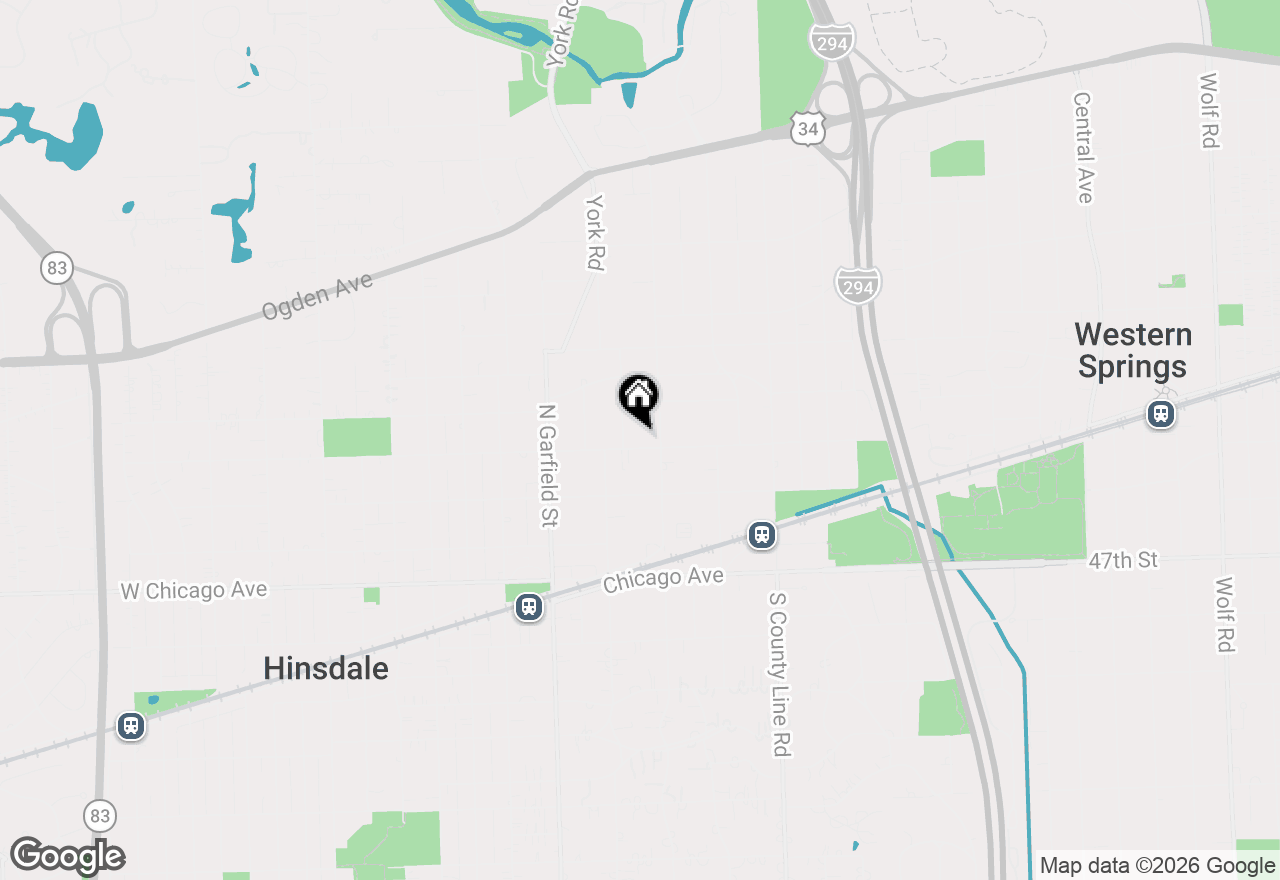 Map of 231 E Hickory Street, Hinsdale, IL 60521