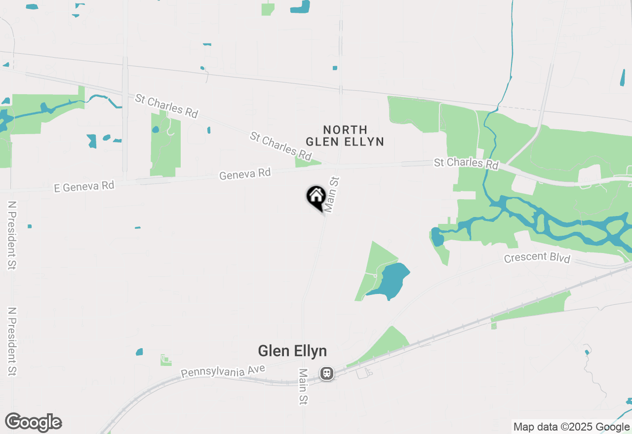 Map of 541 Oak Street, Glen Ellyn, IL 60137