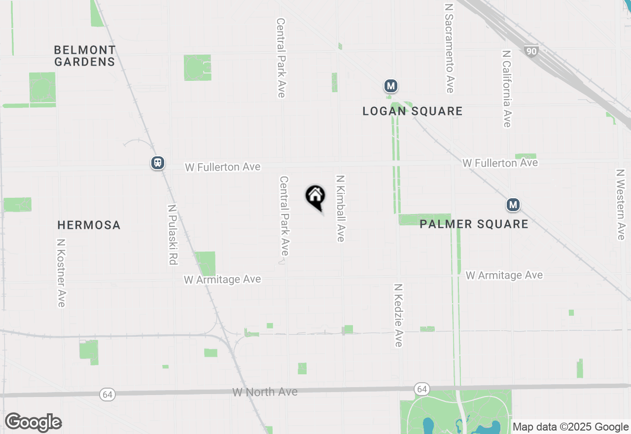 Map of 3510 W Palmer Street #G, Chicago, IL 60647