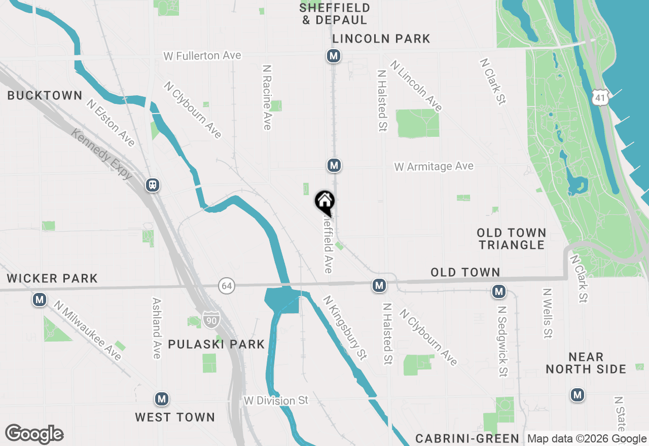 Map of 1822 N Sheffield Avenue #1B, Chicago, IL 60614