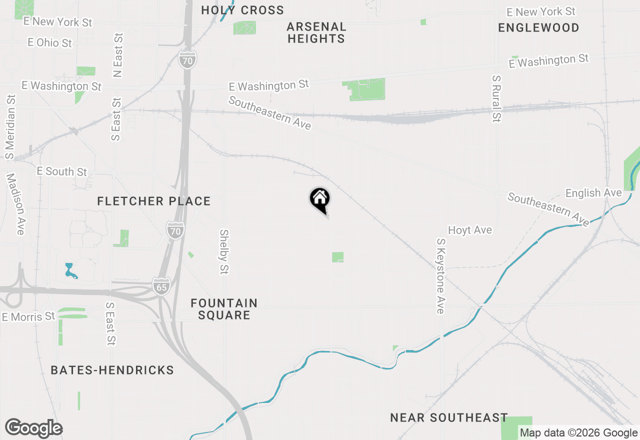 Map of 1624 Fletcher Avenue, Indianapolis, IN 46203
