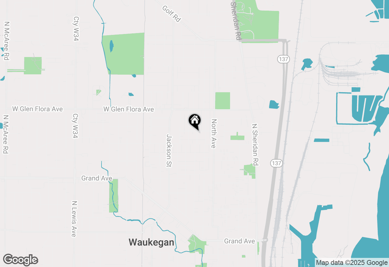 Map of 1030 N Ash Street, Waukegan, IL 60085