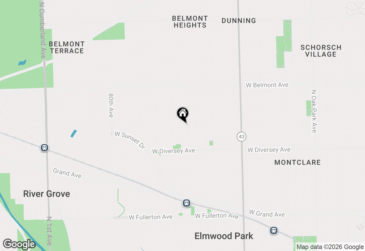 Map of 2924 N 75th Court, Elmwood Park, IL 60707