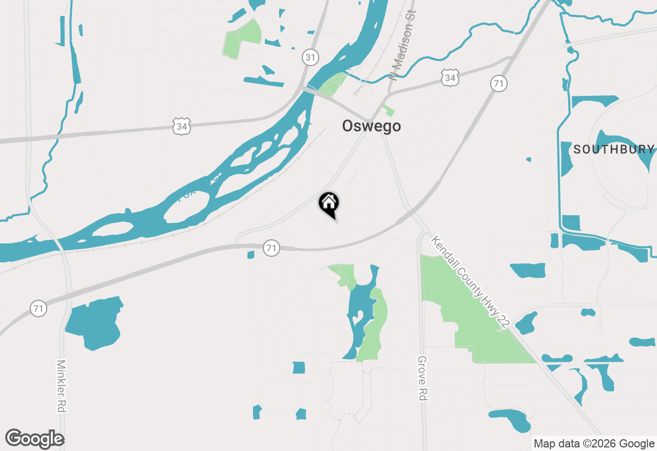 Map of 229 Hickory Street, Oswego, IL 60543