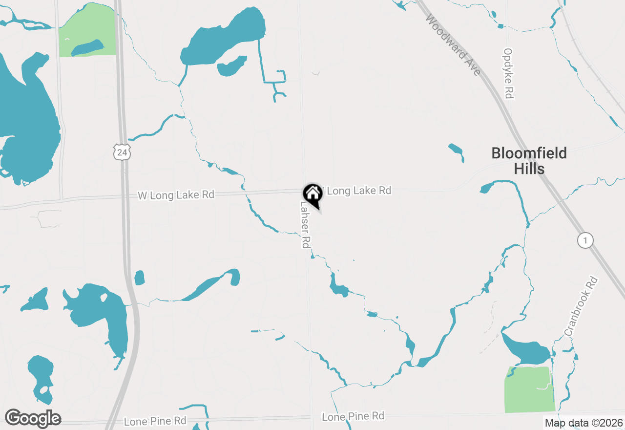 Map of 1343 Orchard Ridge Road, Bloomfield Hills, MI 48304