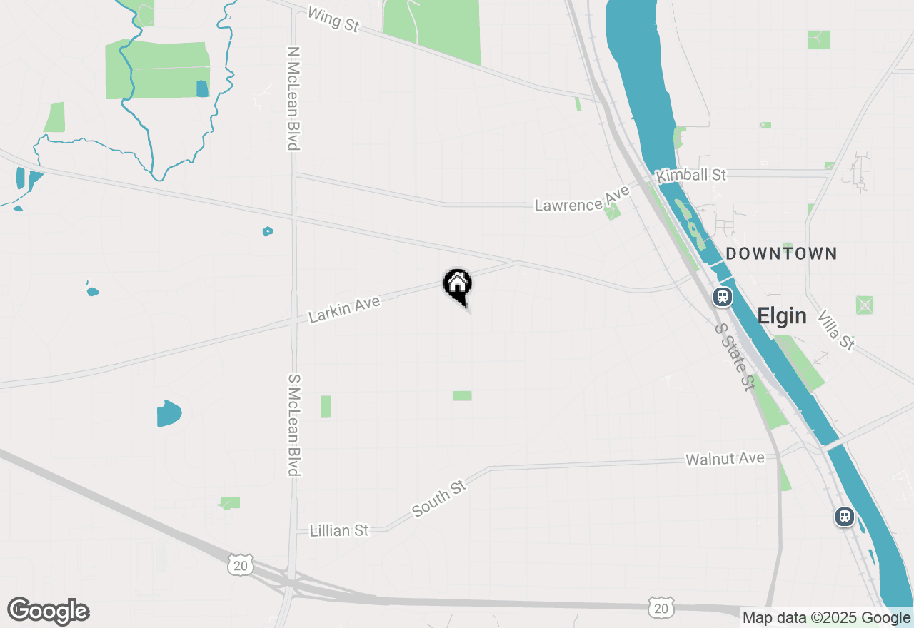 Map of 25 N Worth Avenue, Elgin, IL 60123