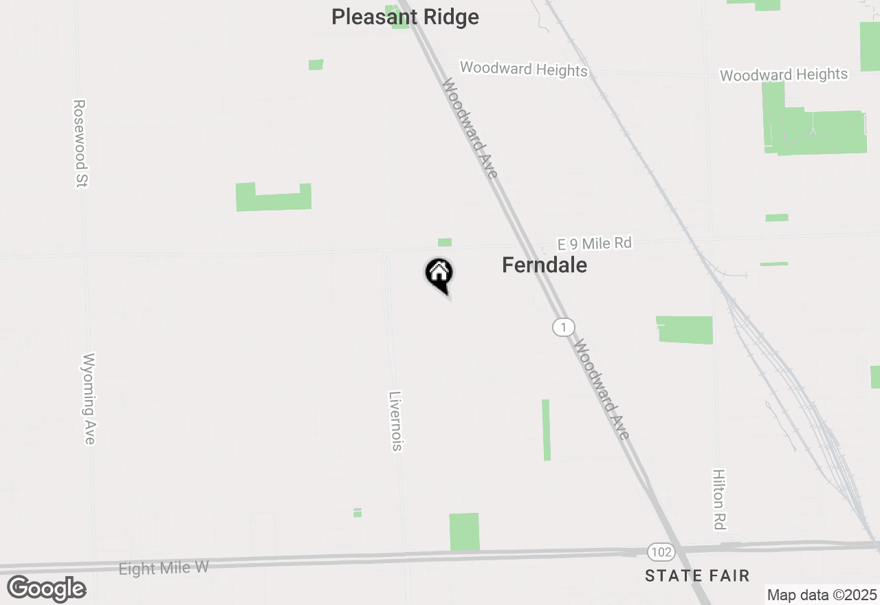 Map of 531 Albany Street, Ferndale, MI 48220