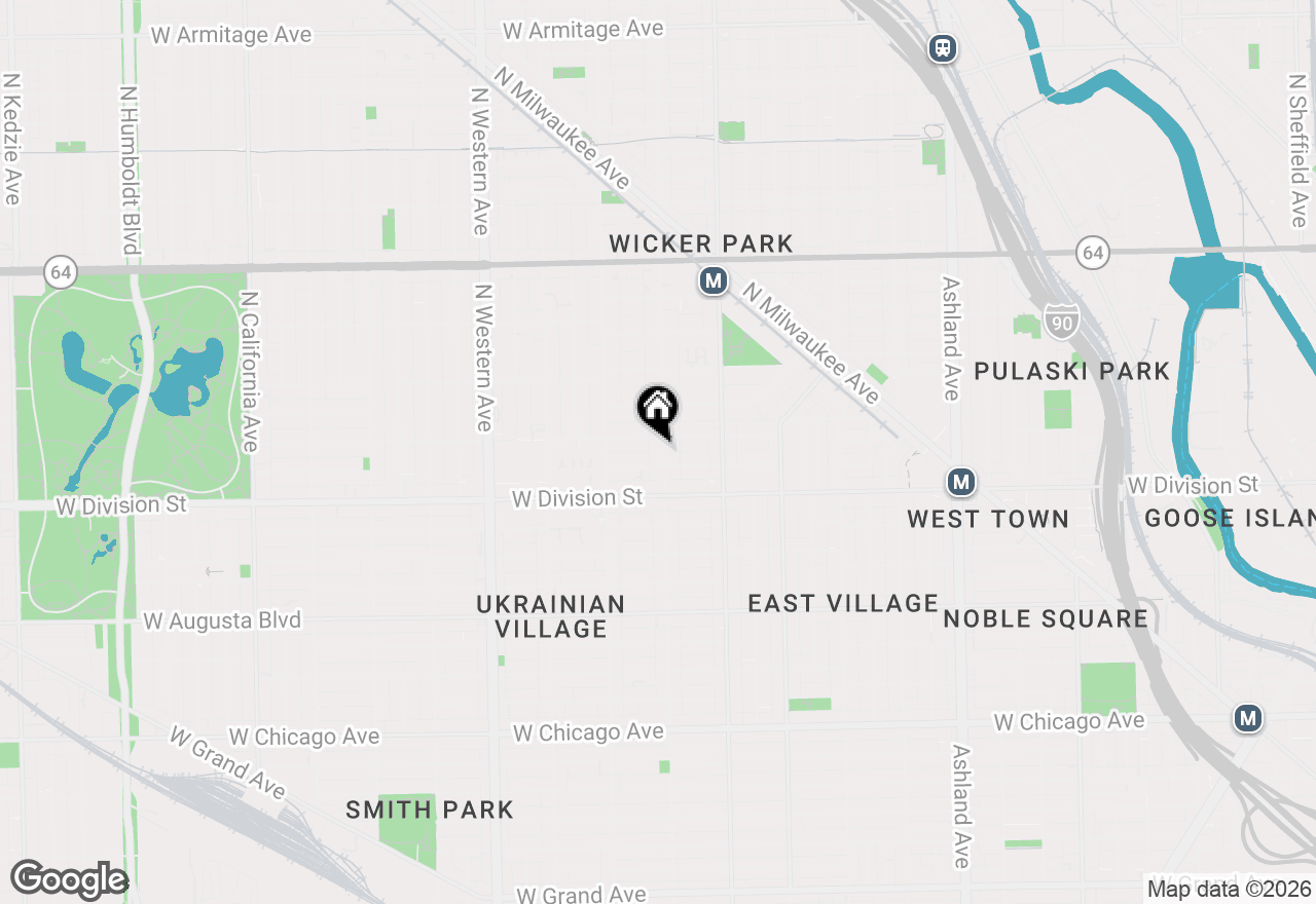 Map of 1238 N Hoyne Avenue #2, Chicago, IL 60622