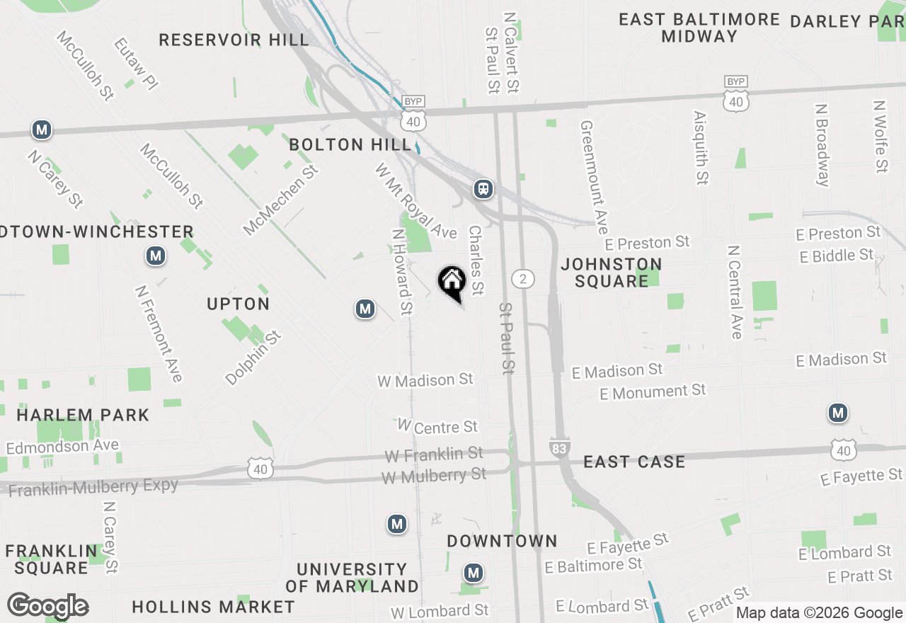 Map of 1025 Cathedral Street, Baltimore, MD 21201