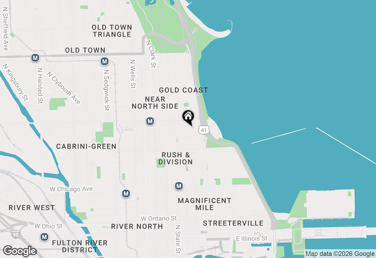 Map of 55 E Elm Street, Chicago, IL 60611