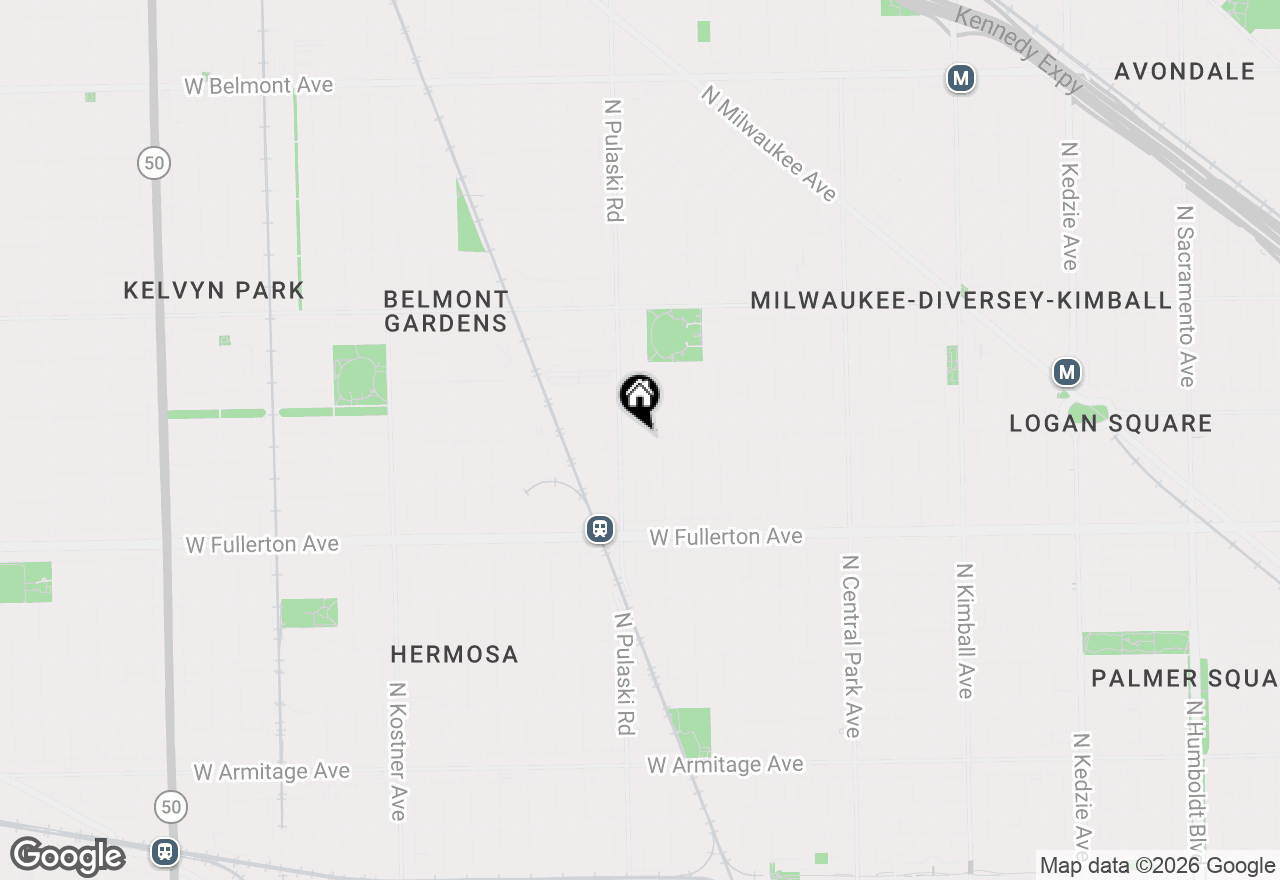 Map of 2544 N Harding Avenue #1F, Chicago, IL 60647