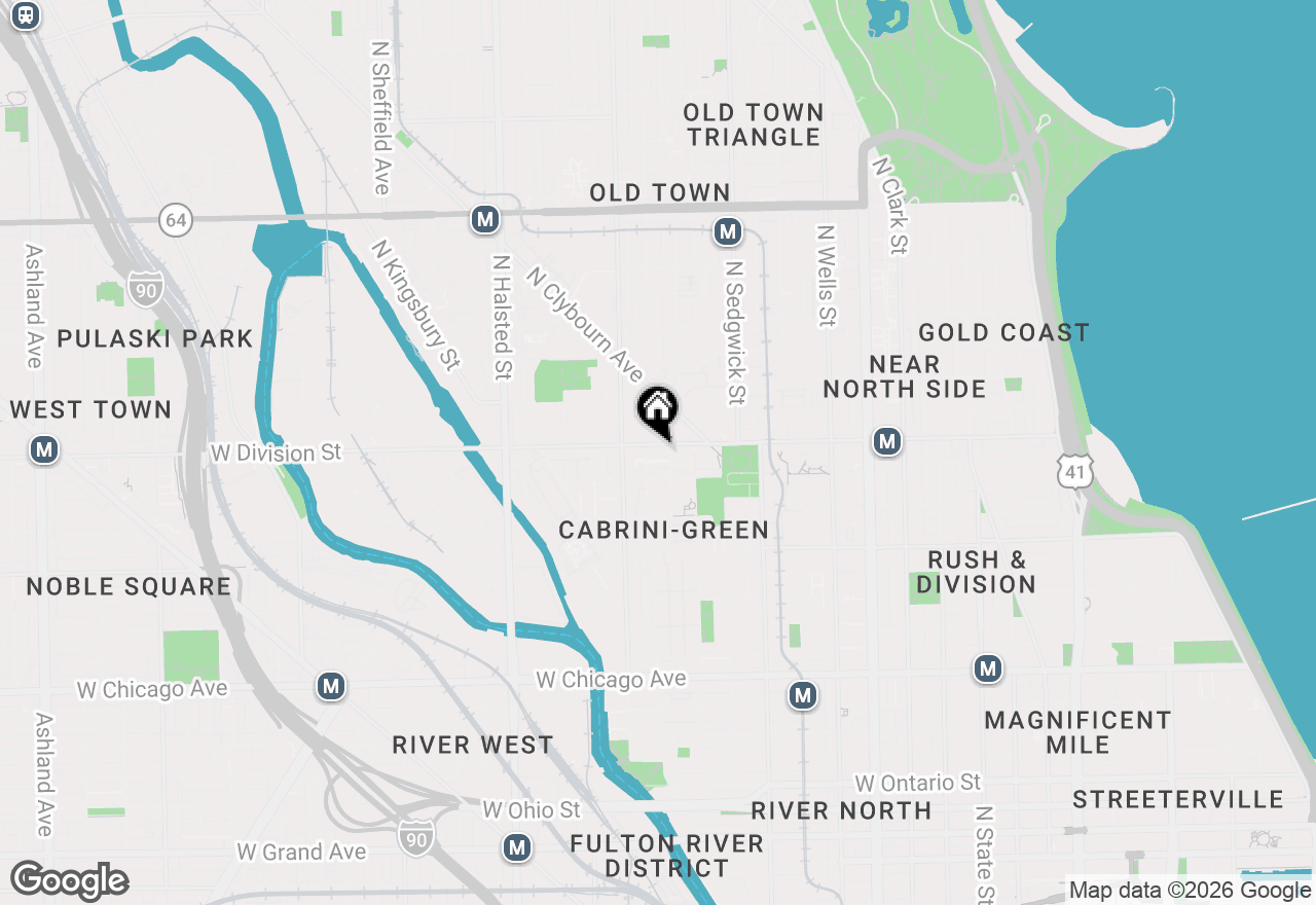 Map of 511 W Division Street #512, Chicago, IL 60610