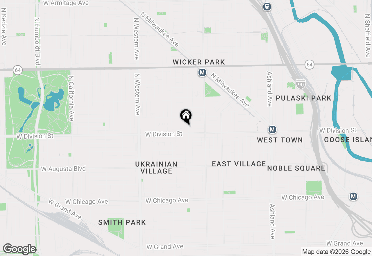 Map of 1212 N Hoyne Avenue #301, Chicago, IL 60622