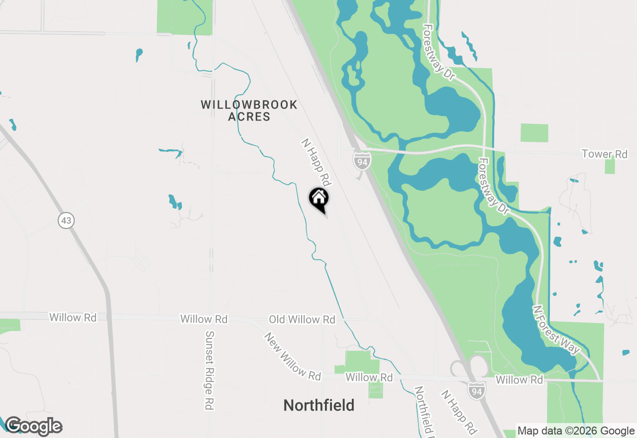 Map of 2080 Norfork Road, Northfield, IL 60093