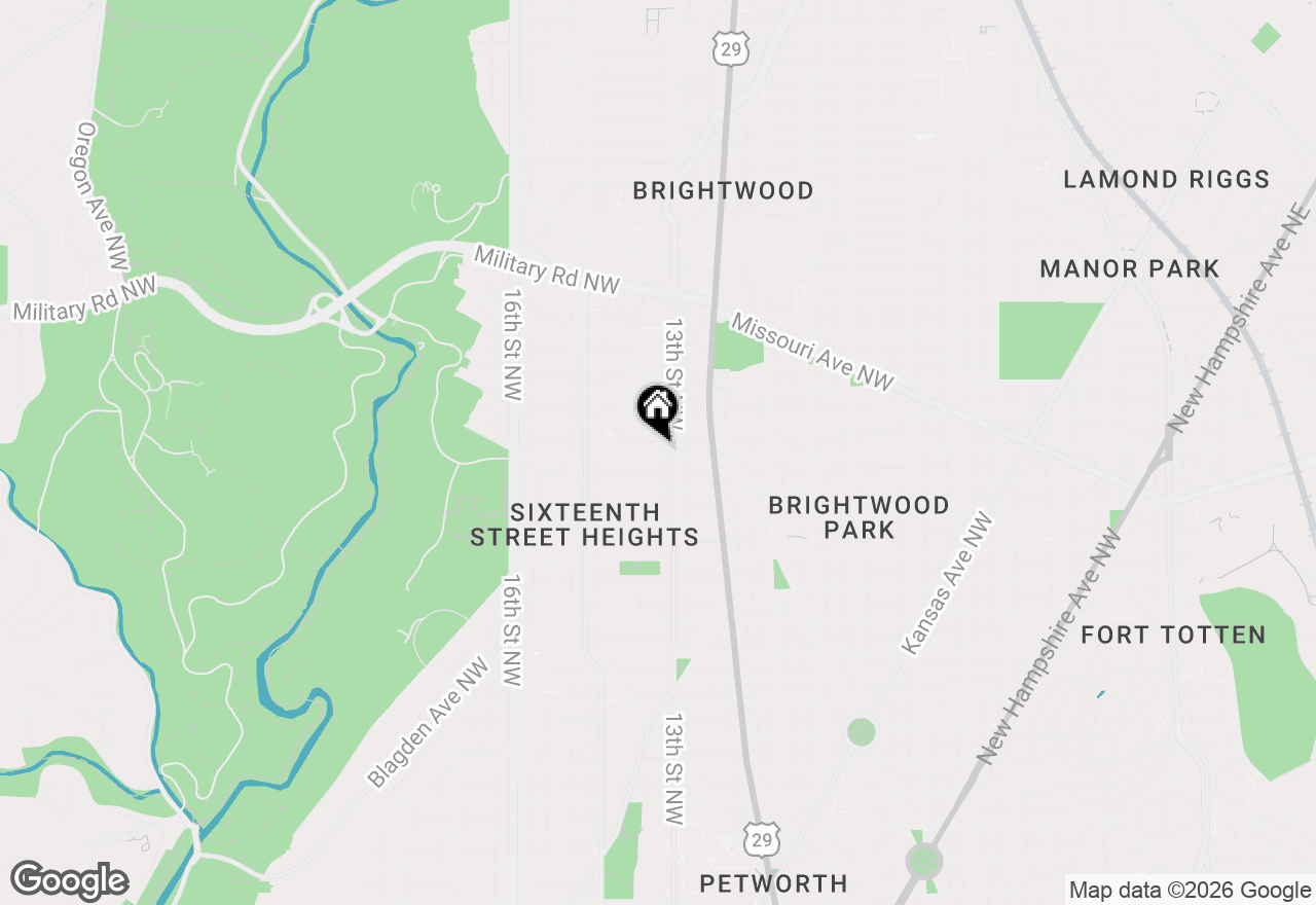 Map of 1303 Kennedy Street Nw, Washington, DC 20011