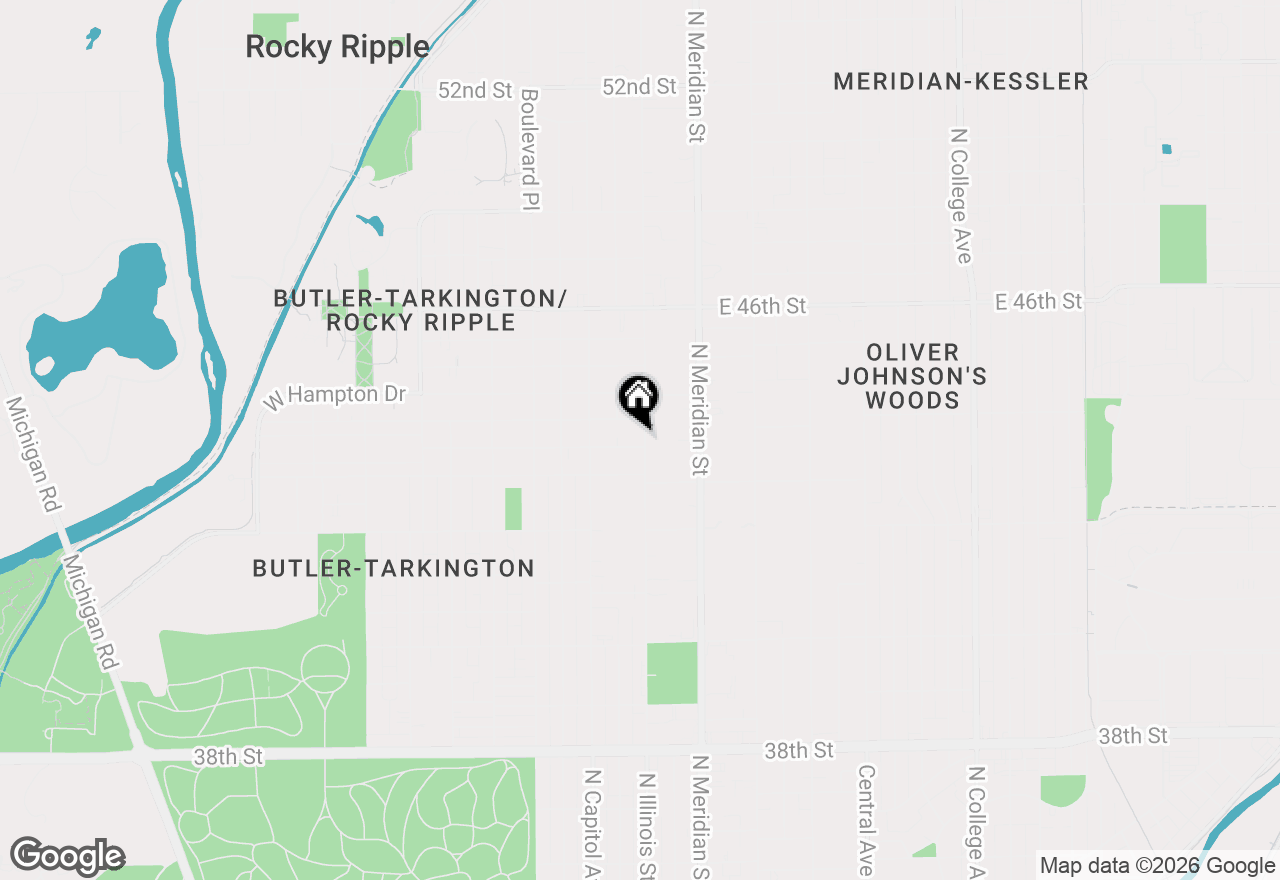 Map of 100 Berkley Road, Indianapolis, IN 46208