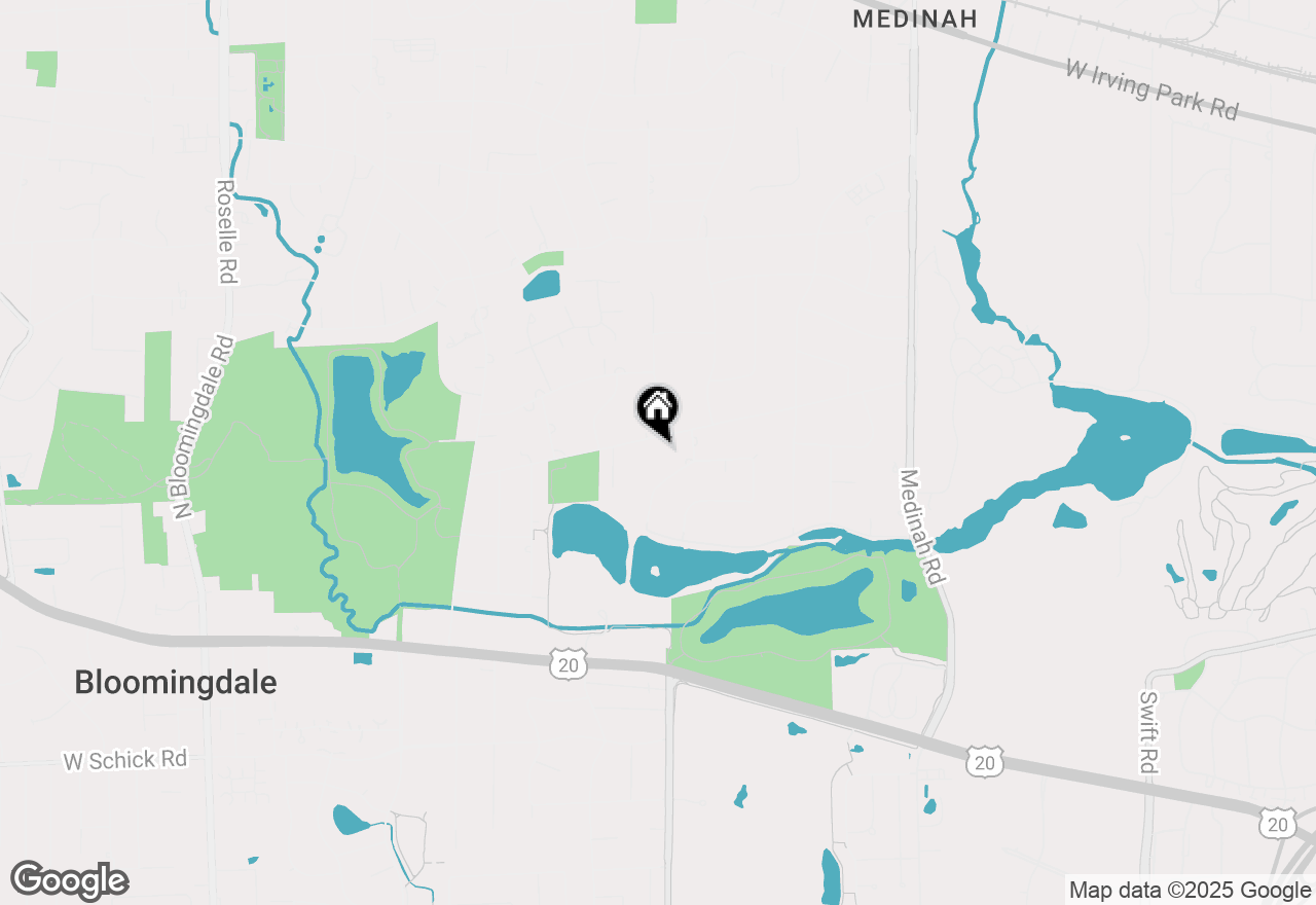 Map of 22W425 Broker Road, Medinah, IL 60157