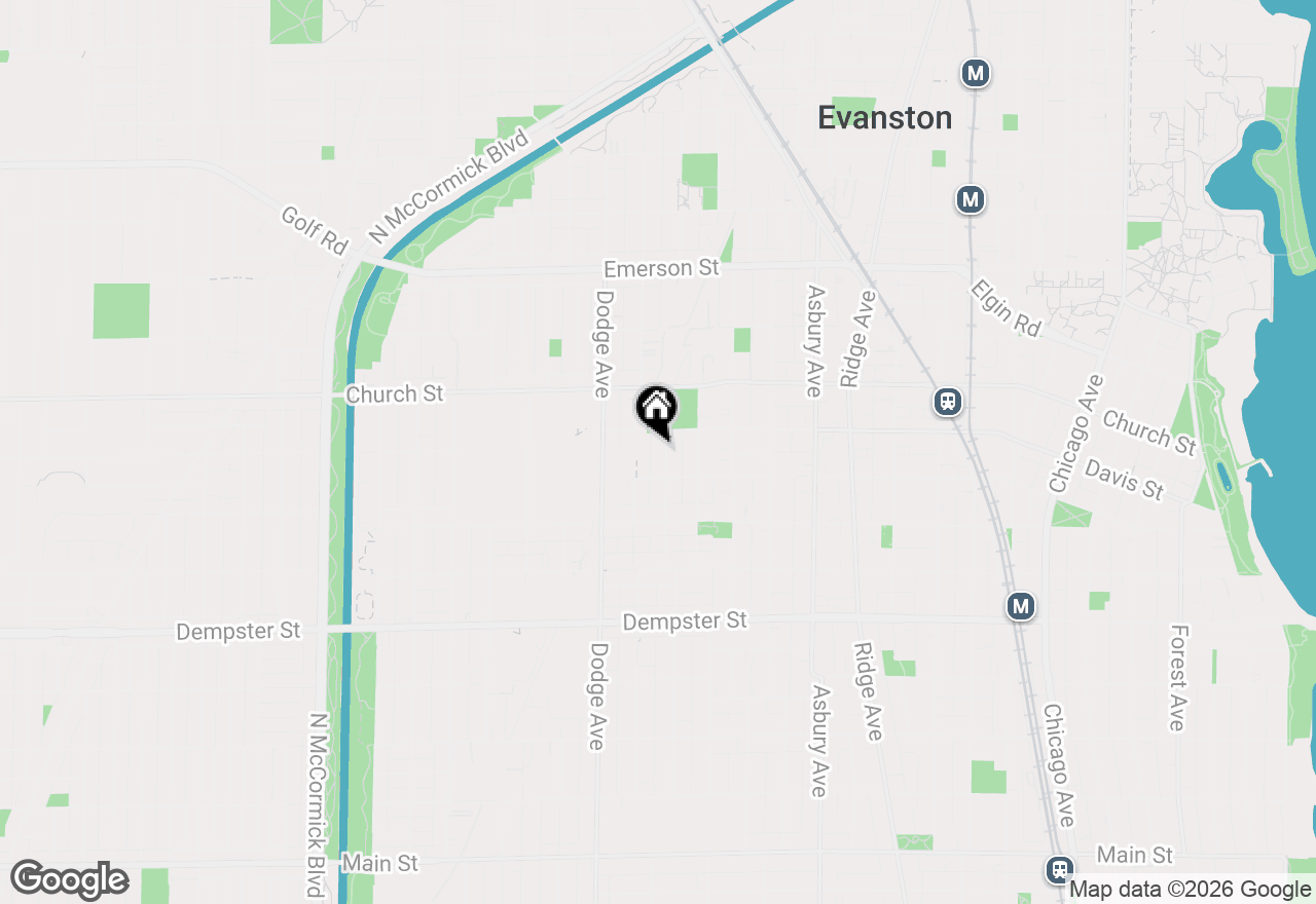 Map of 1570 Dewey Avenue, Evanston, IL 60201