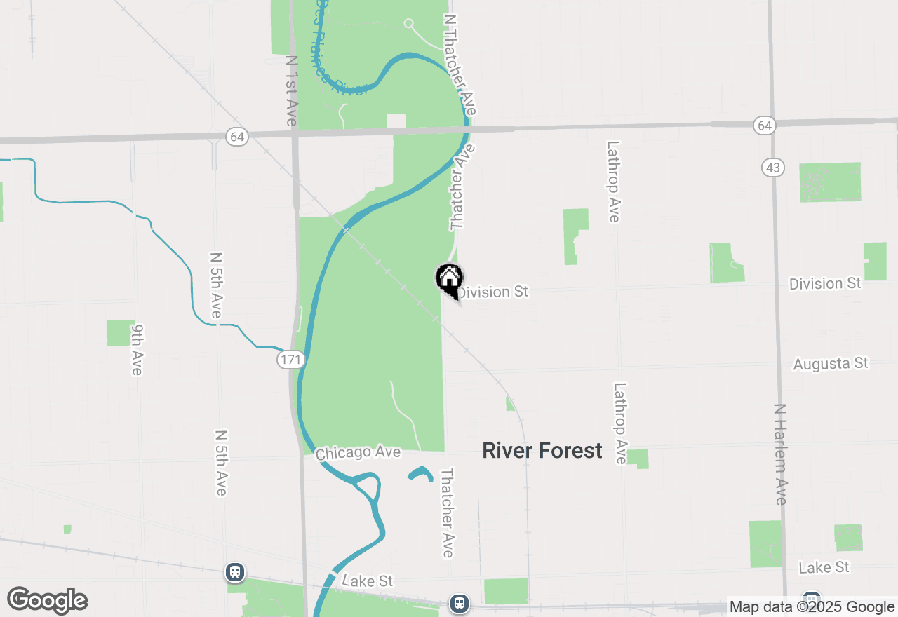 Map of 1131 Thatcher Avenue, River Forest, IL 60305