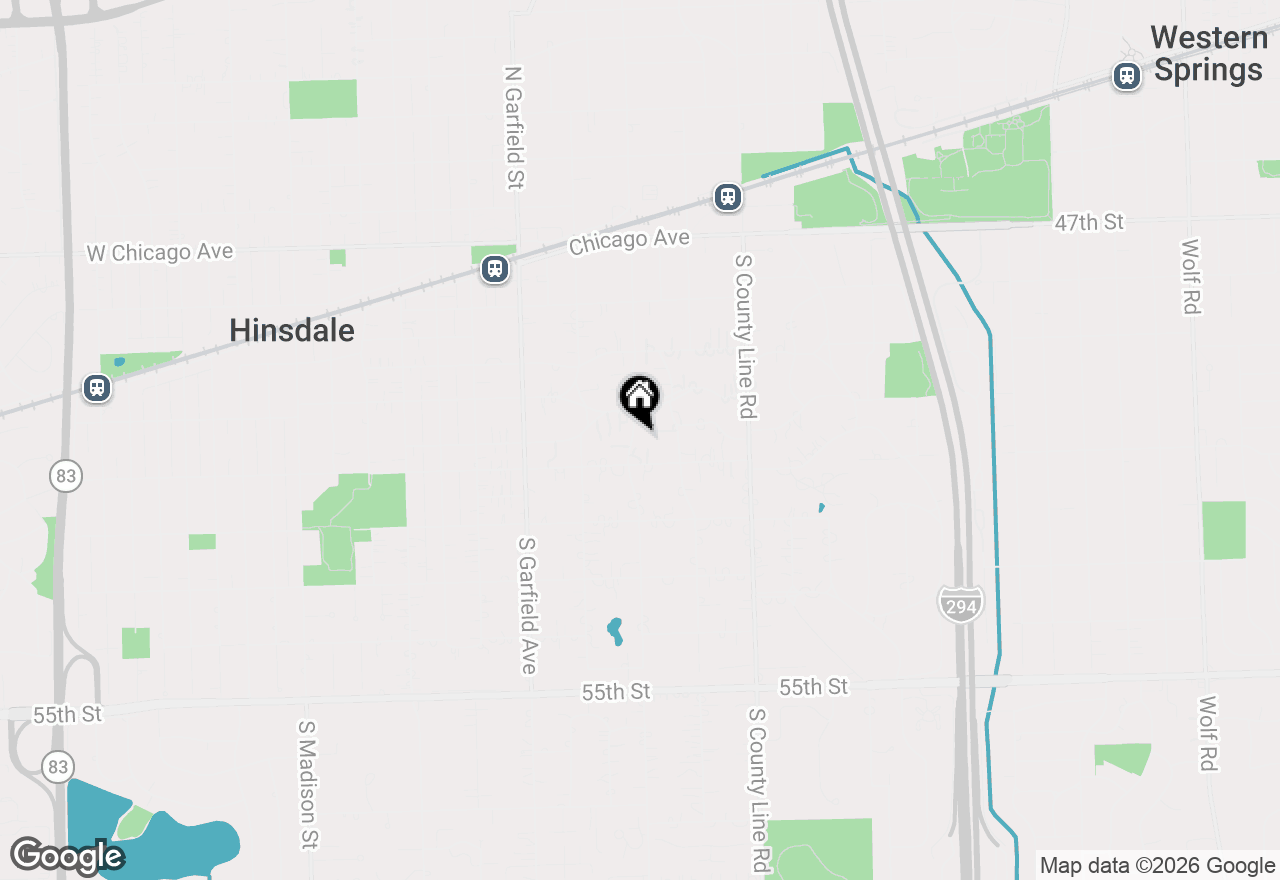 Map of 425 S Elm Street, Hinsdale, IL 60521