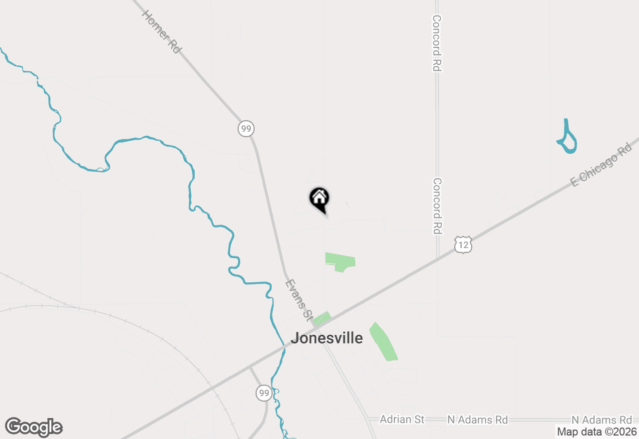 Map of 463 Wright Street, Jonesville, MI 49250