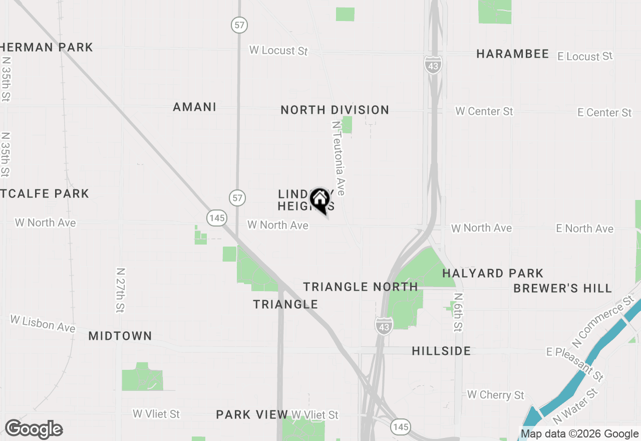 Map of 1400 W North Ave, Milwaukee, WI 53205