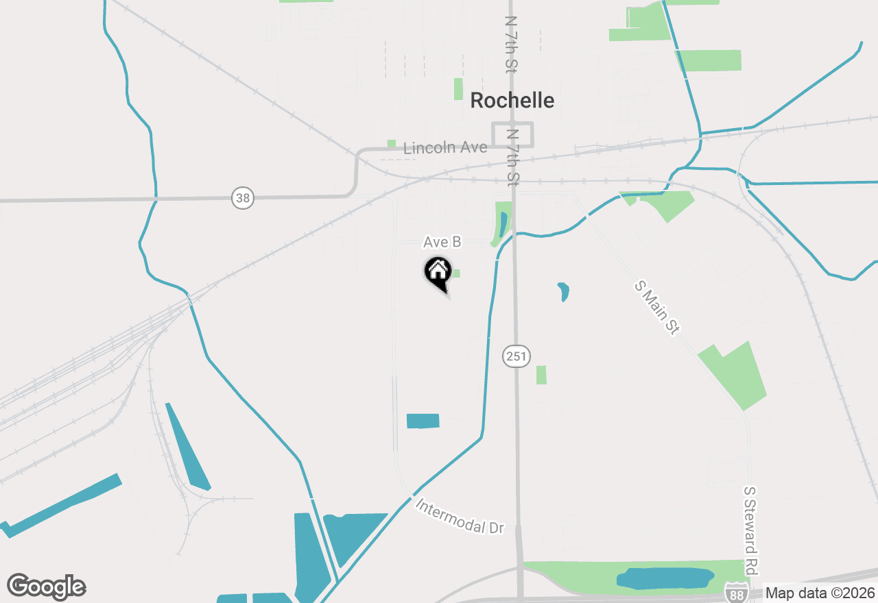 Map of 1036 Avenue E, Rochelle, IL 61068