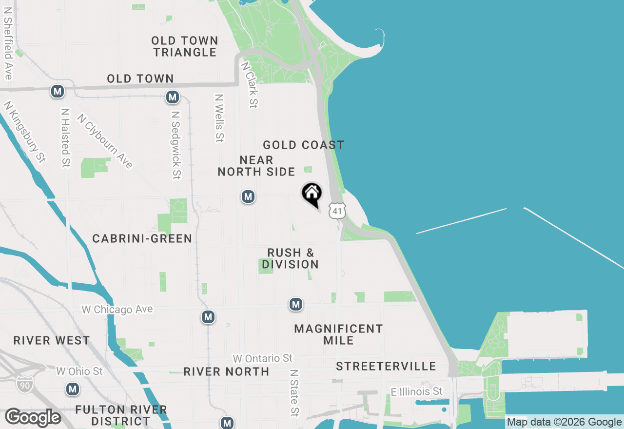 Map of 46 E Cedar Street, Chicago, IL 60611