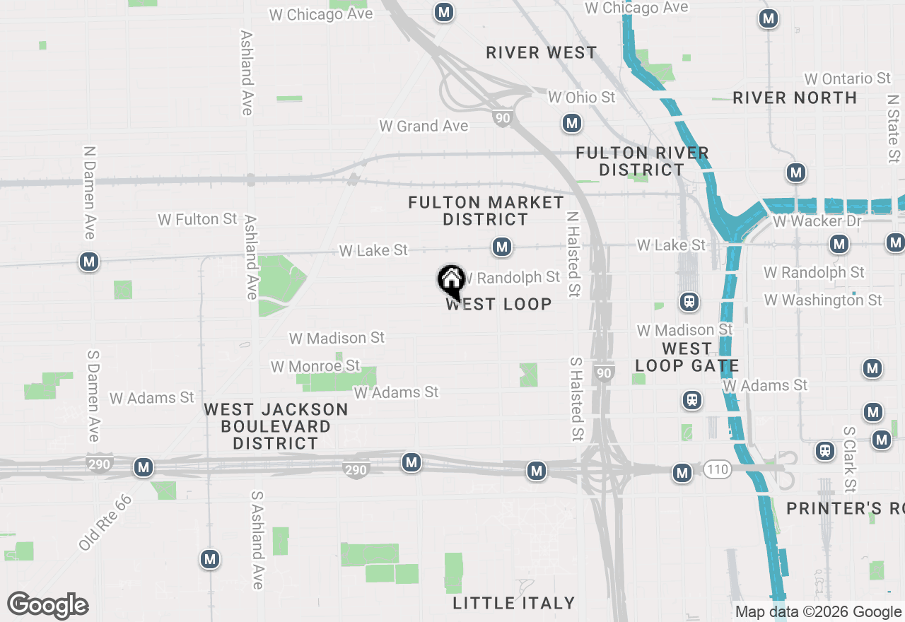 Map of 1109 W Washington Boulevard #7A, Chicago, IL 60607