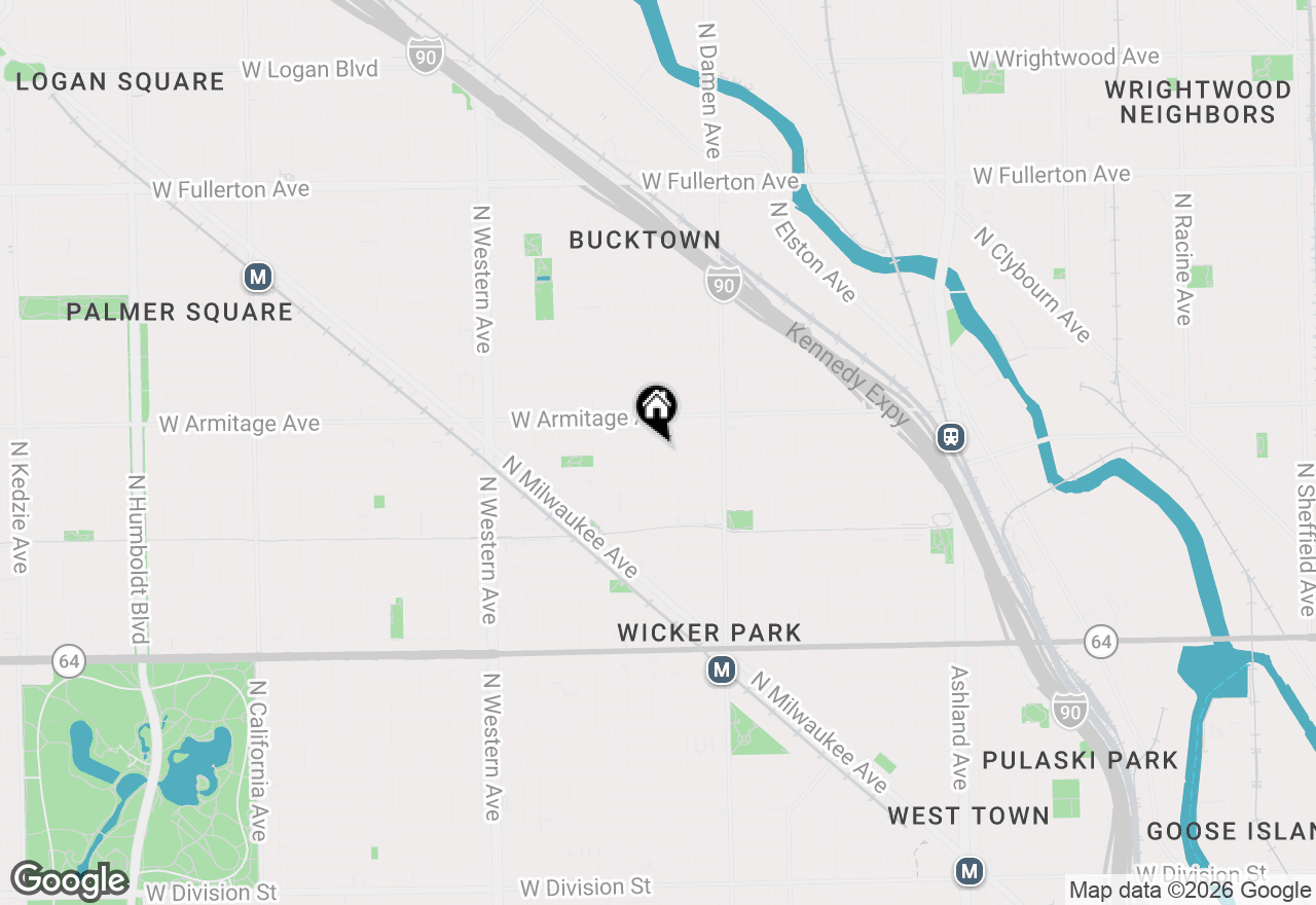 Map of 1912 N Hoyne Avenue, Chicago, IL 60647