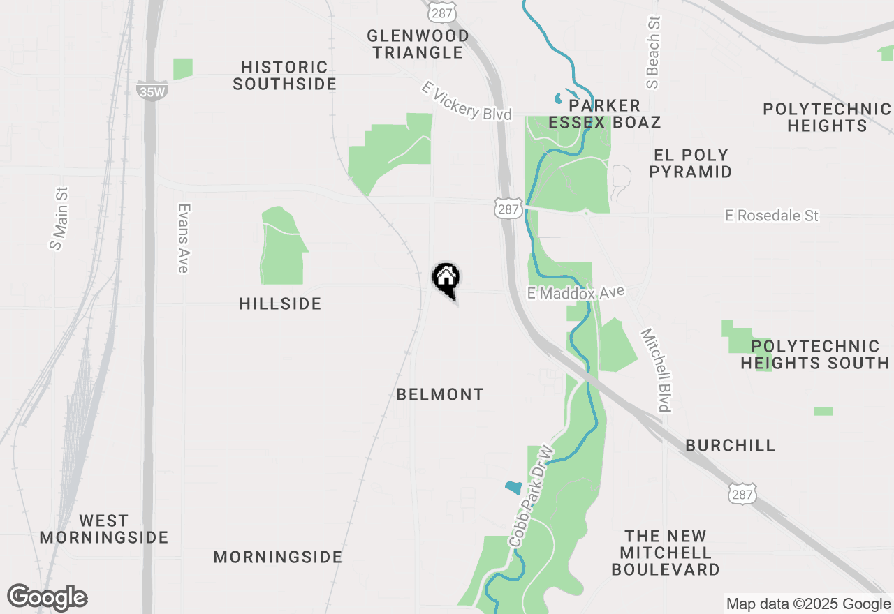 Map of 1703 Ash Crescent Street, Fort Worth, TX 76104