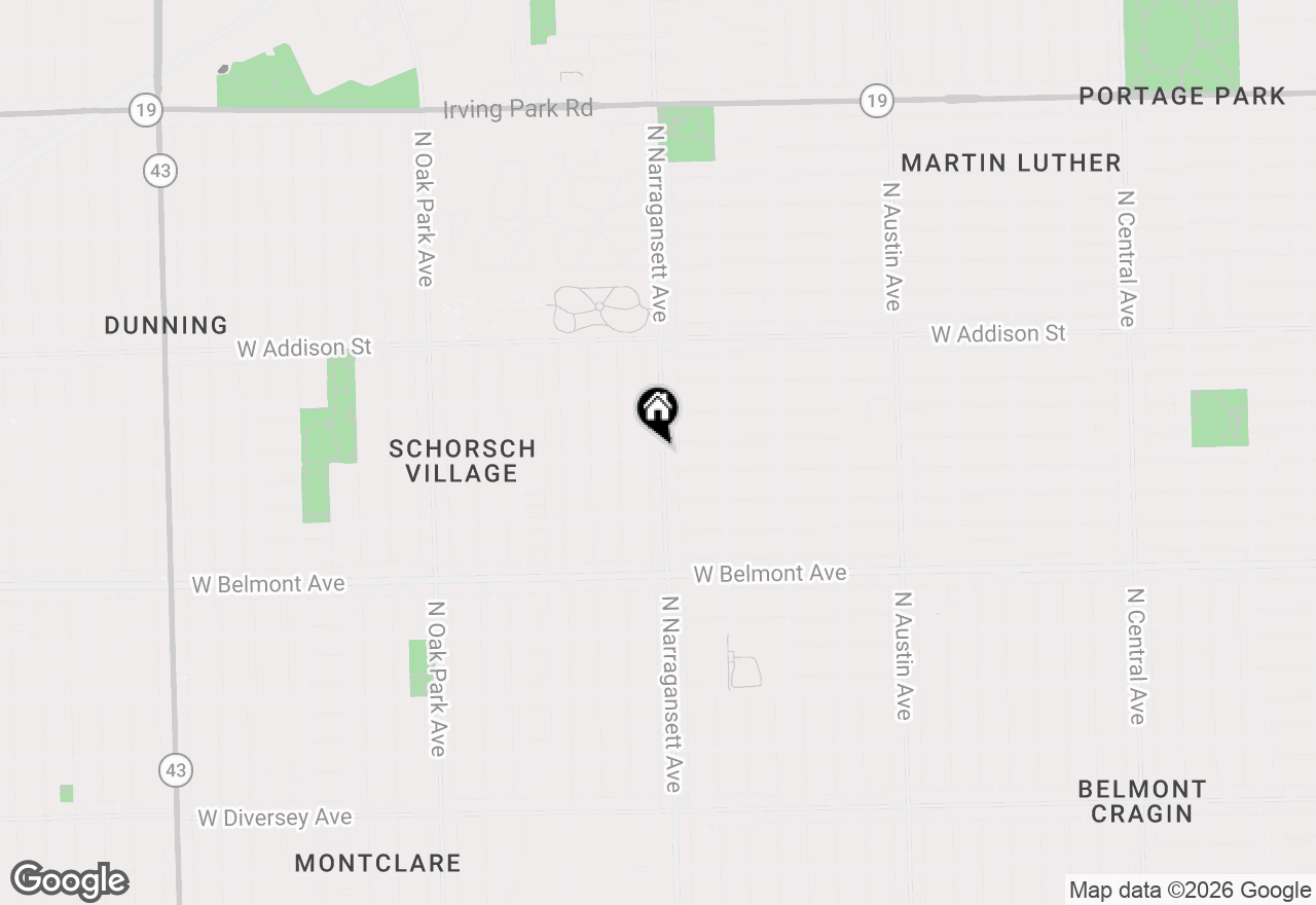 Map of 3400 N Narragansett Avenue, Chicago, IL 60634