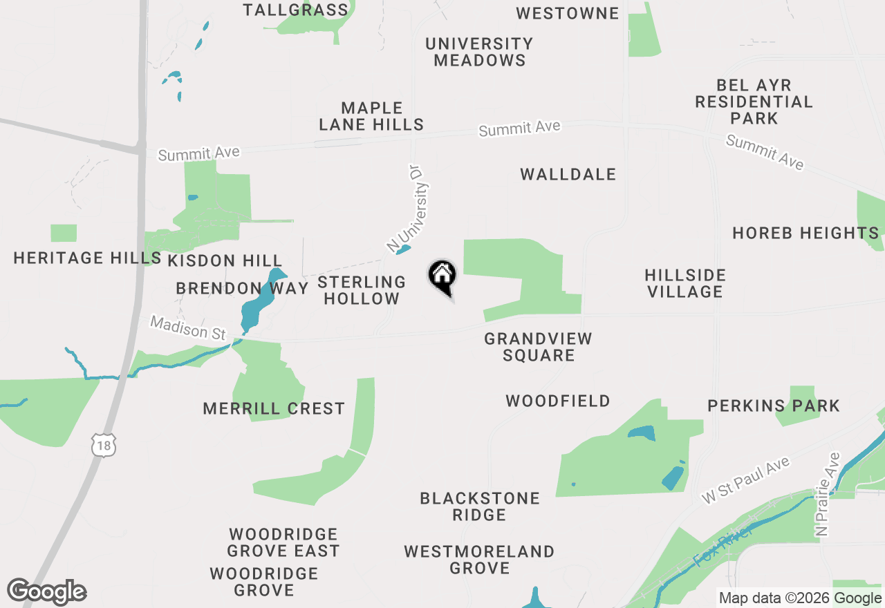 Map of 118 Manchester Dr, Waukesha, WI 53188