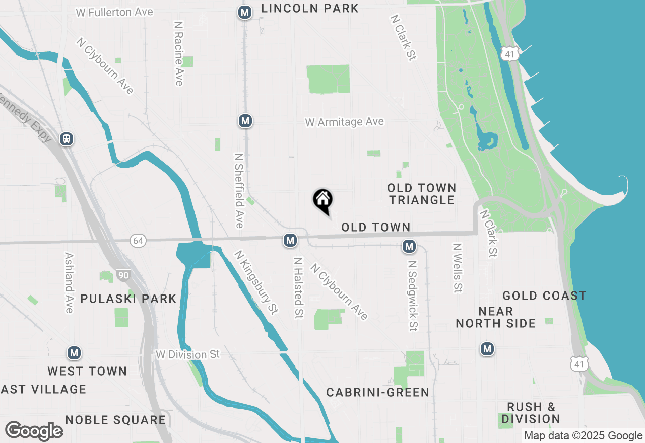 Map of 1632 N Orchard Street #302N, Chicago, IL 60614