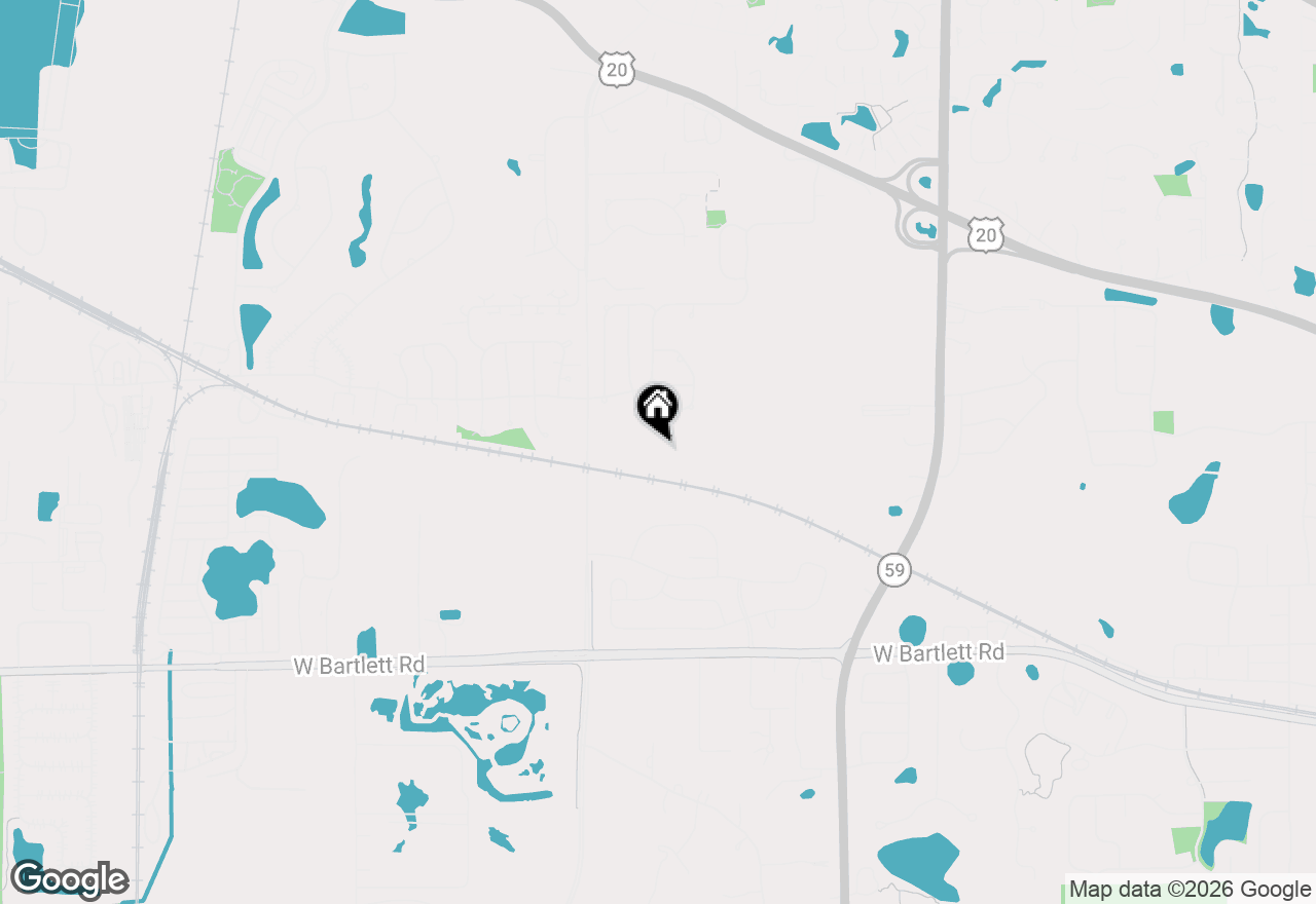 Map of 1330 Foxglove Drive, Bartlett, IL 60103
