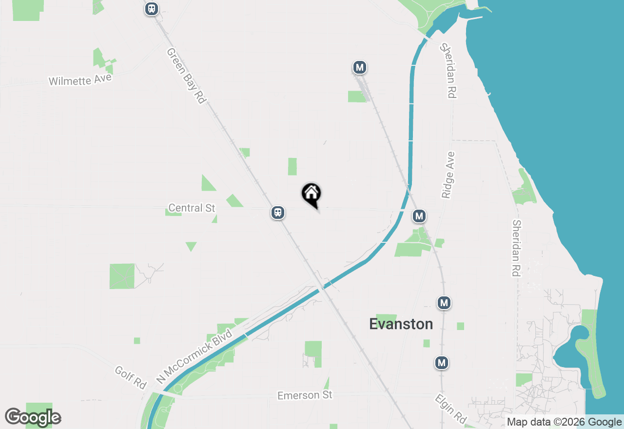Map of 1626 Central Street #A, Evanston, IL 60201