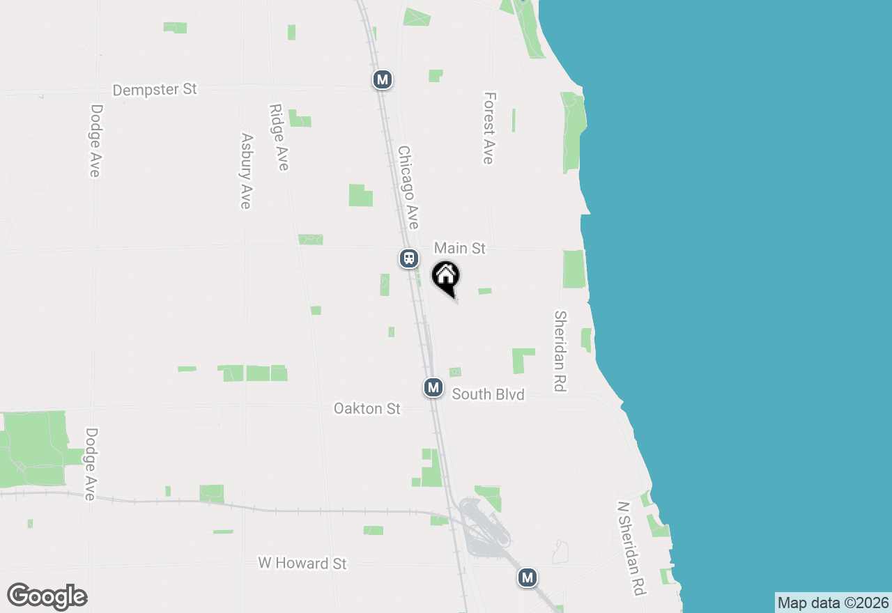 Map of 728 1/2 Hinman Avenue #2S, Evanston, IL 60202