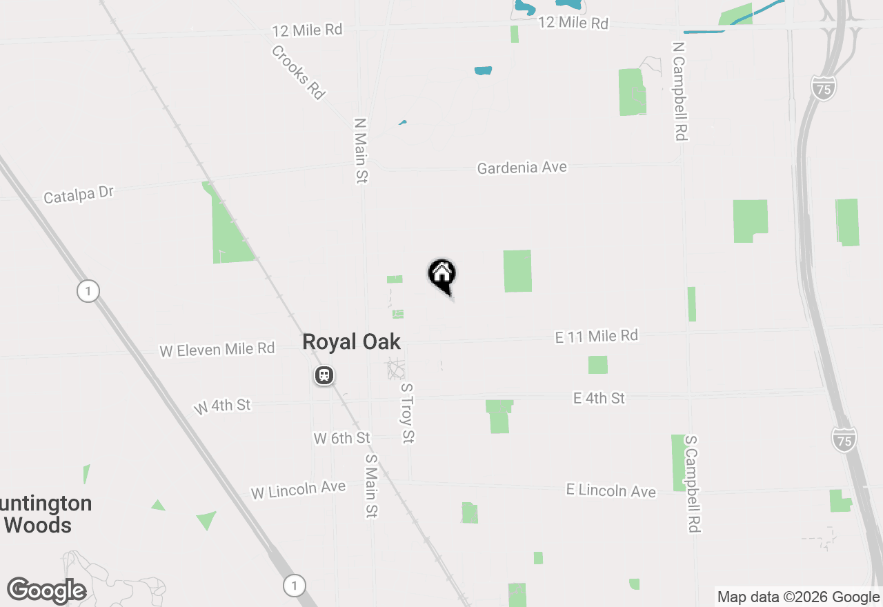 Map of 225 Fairgrove Avenue, Royal Oak, MI 48067