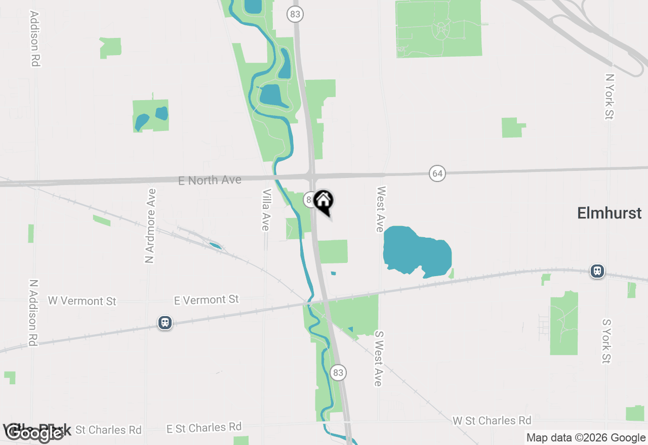 Map of 206 N Bonnie Brae Avenue, Elmhurst, IL 60126