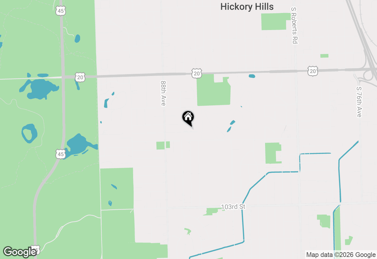 Map of 8636 W 98th Place, Palos Hills, IL 60465