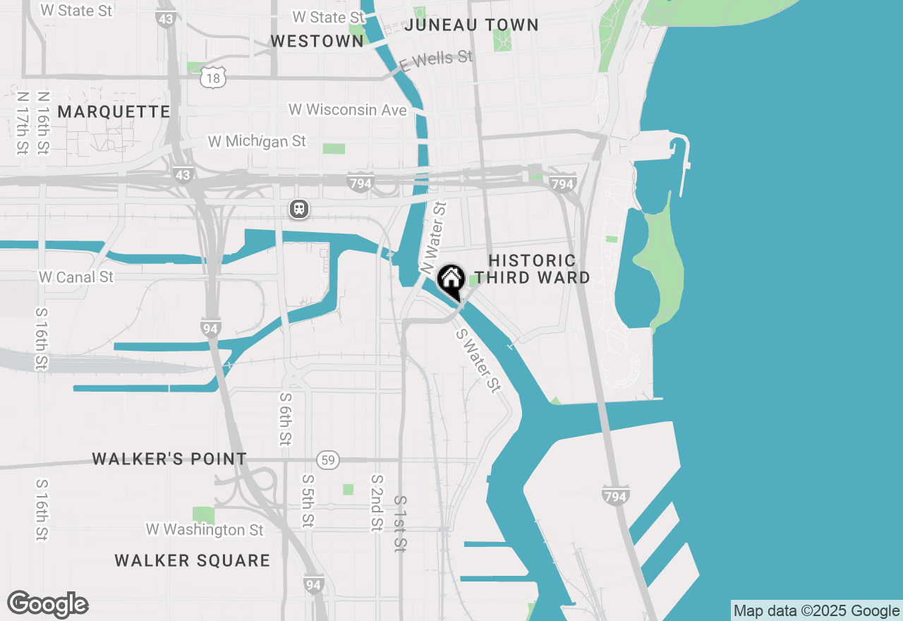 Map of 210 S Water St #218, Milwaukee, WI 53204
