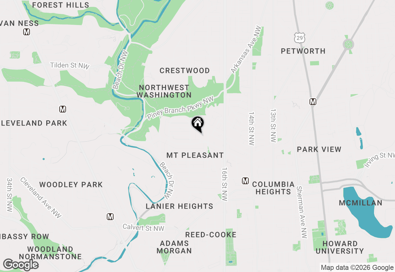 Map of 3318 Mt Pleasant Street Nw, Washington, DC 20010