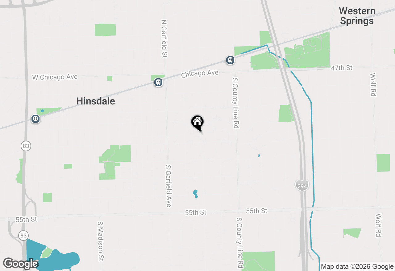 Map of 424 S Elm Street, Hinsdale, IL 60521